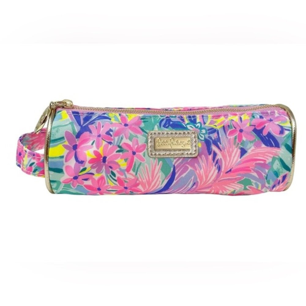 Lilly Pulitzer Pink Floral Pencil Makeup Pouch